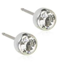 Ohrstecker Nat.Titanium Mini Bezel Krist 12-1202-01 -  028165