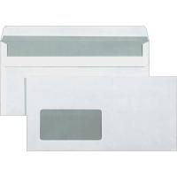 Briefumschläge DIN lang mit Fenster weiß, selbstklebend 11x22cm -  204010