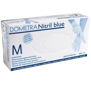 Handschuhe Nitril DOMETRA BLUE Gr.M puder-und latexfrei -  030818