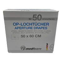 Lochtücher Mediware SK 50x60cm Loch oval 6x8cm 2-lagig  VE=50+1 -  217454